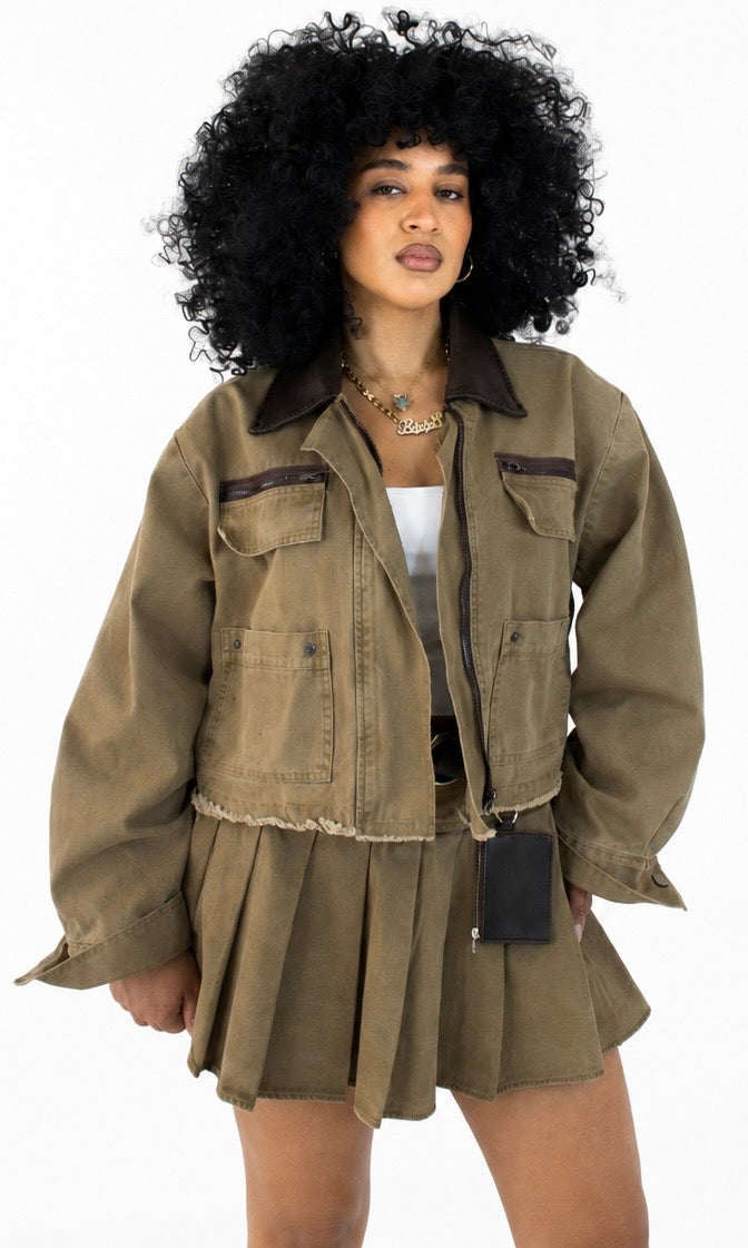 CORE KHAKI SKIRT SET
