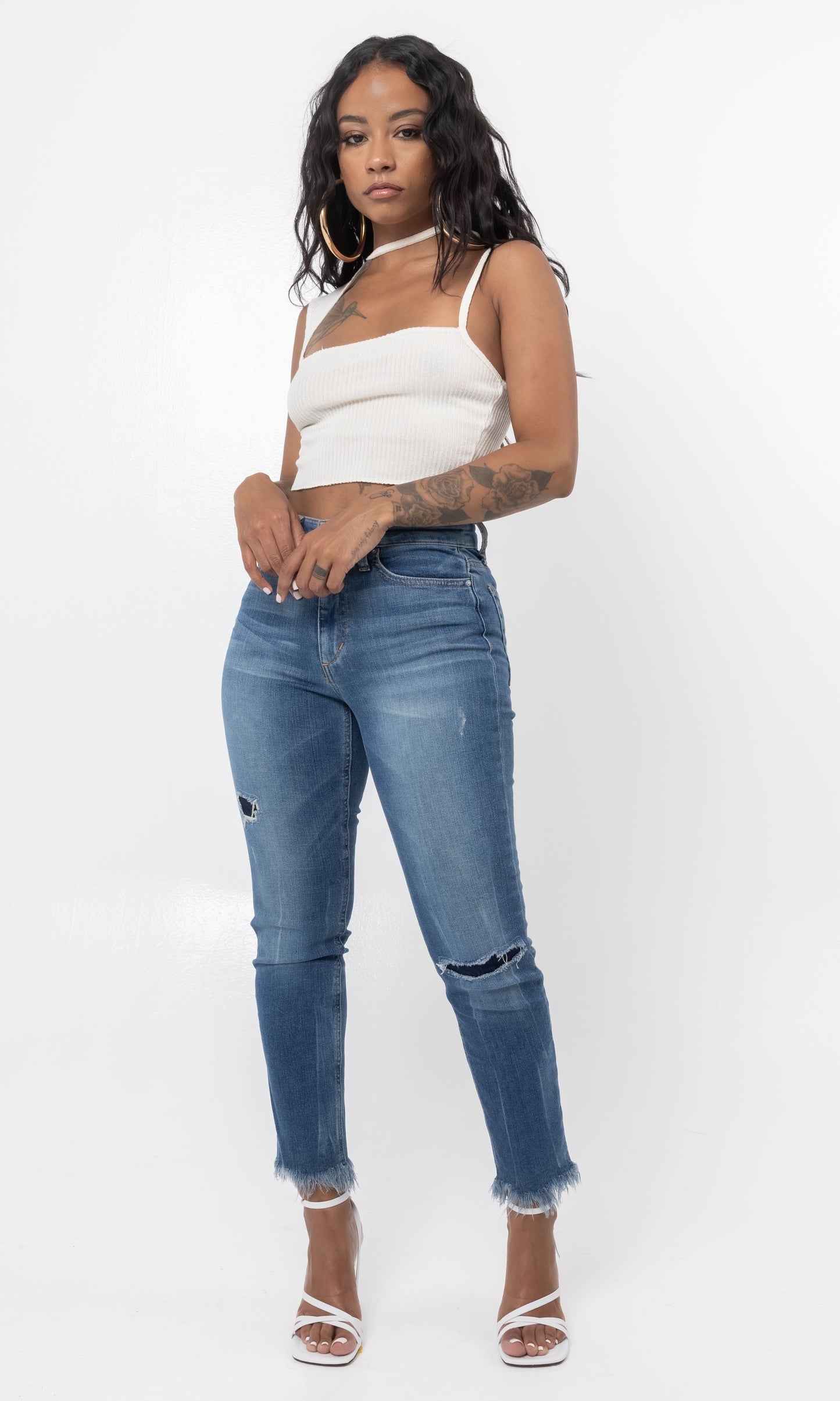 COLD SHOULDER TOP (WHITE)