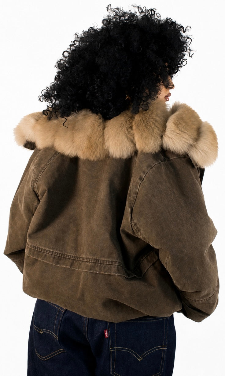 FOXY FUR BOMBER COAT