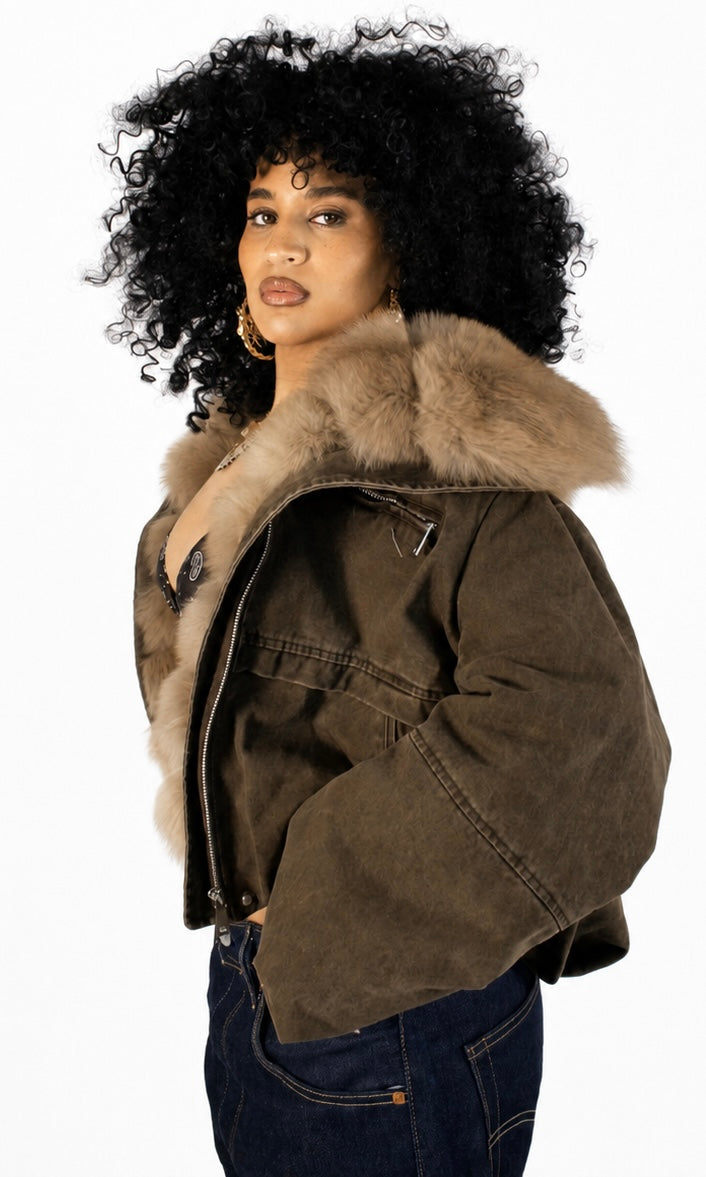 FOXY FUR BOMBER COAT
