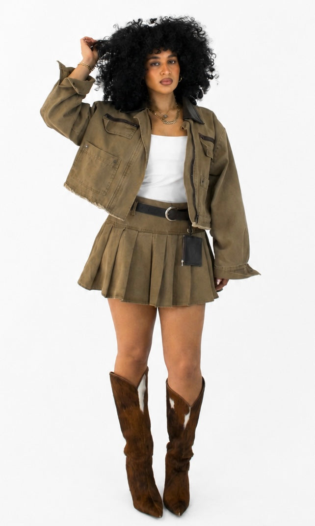 CORE KHAKI SKIRT SET