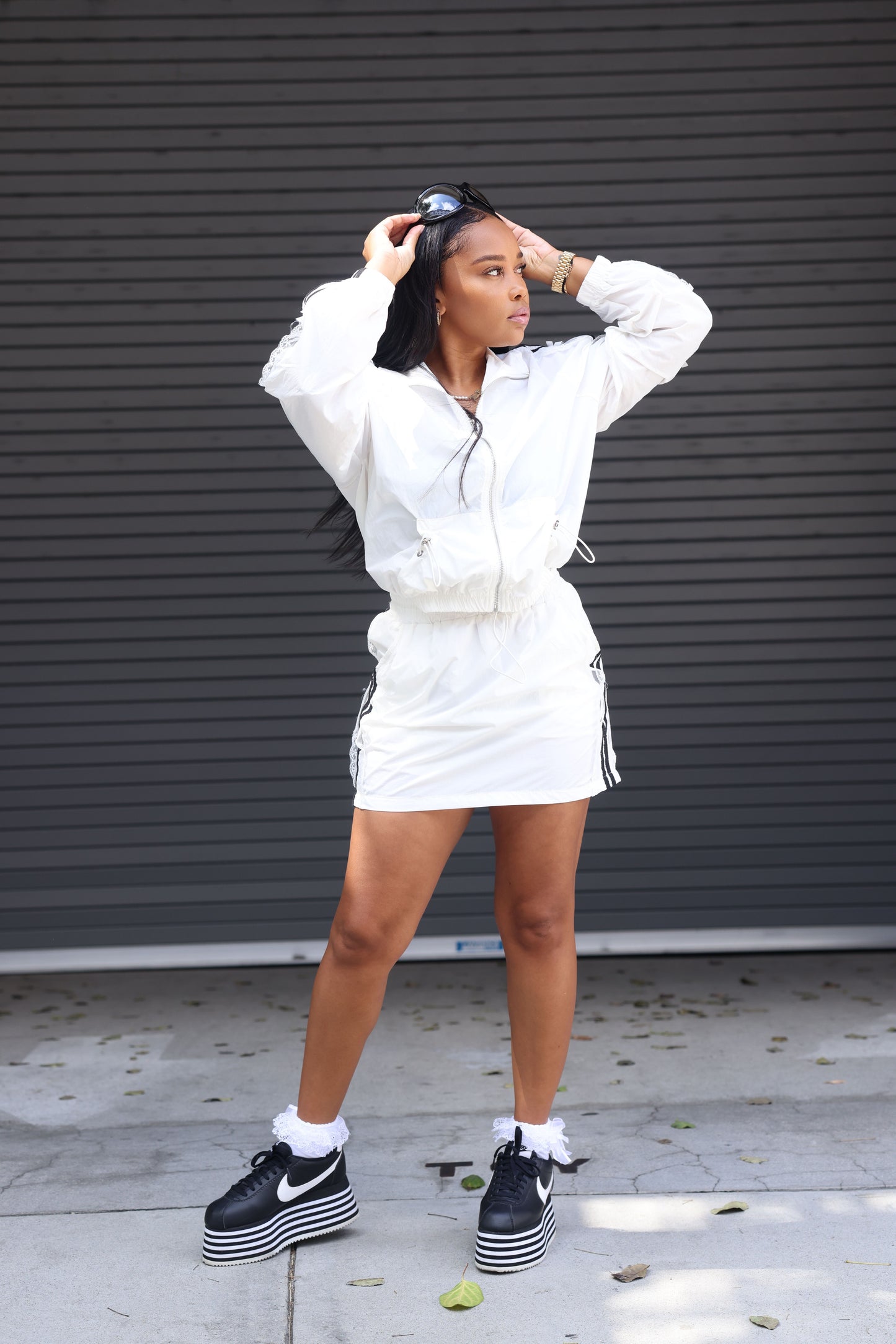 LACE ME SKORT SET(WHITE)