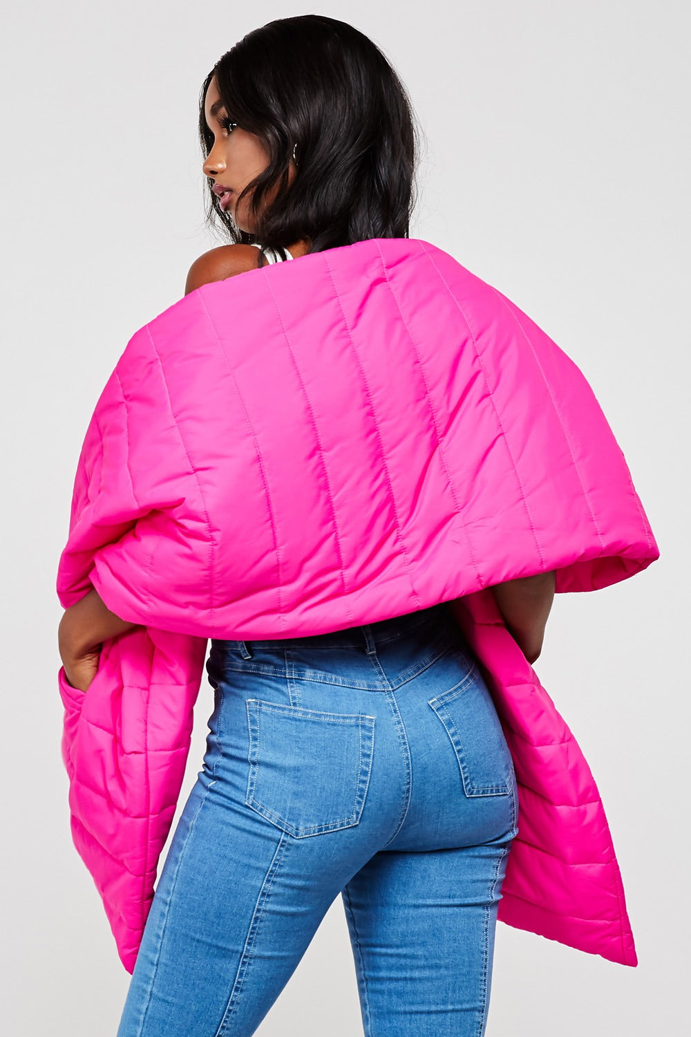 ‘ROUND THE WAY PUFFY SCARF (PINK)