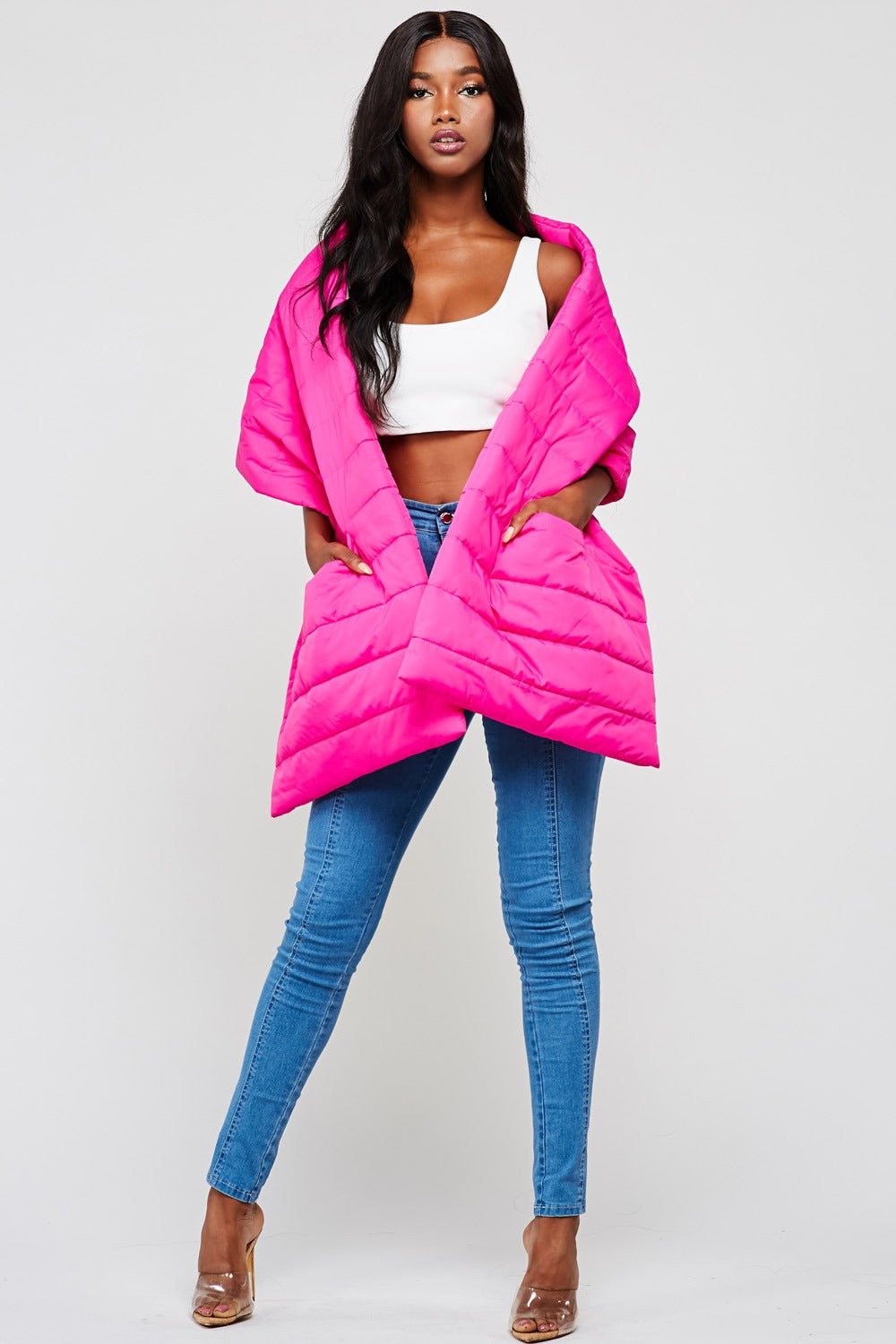 ‘ROUND THE WAY PUFFY SCARF (PINK)