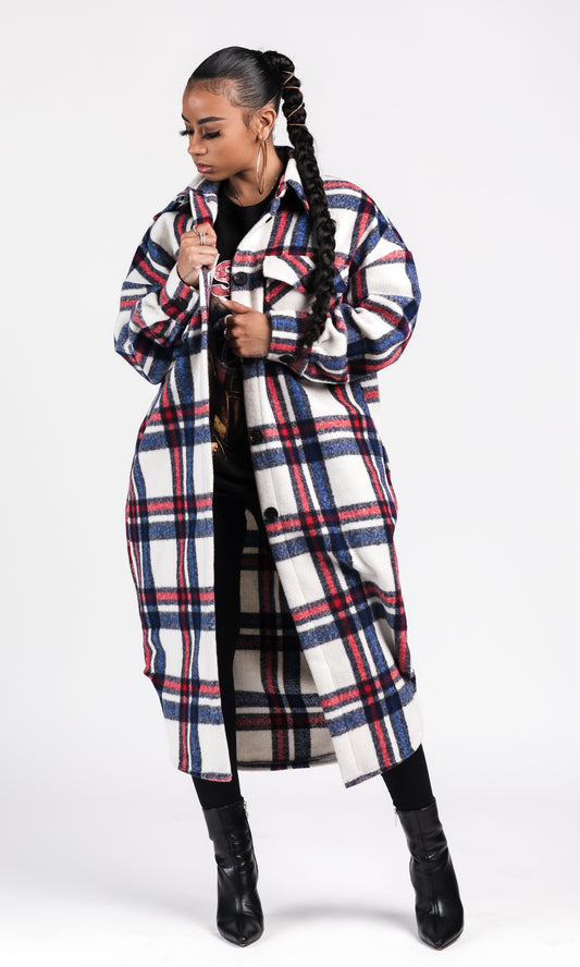 THE BOYFRIEND PLAID JACKET (RED)
