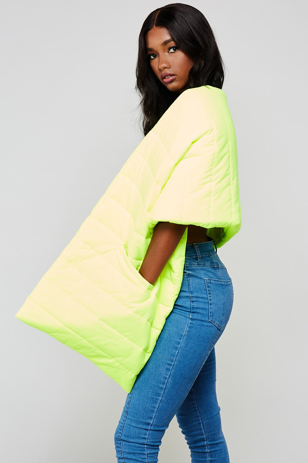 ‘ROUND THE WAY PUFFY SCARF (GREEN)
