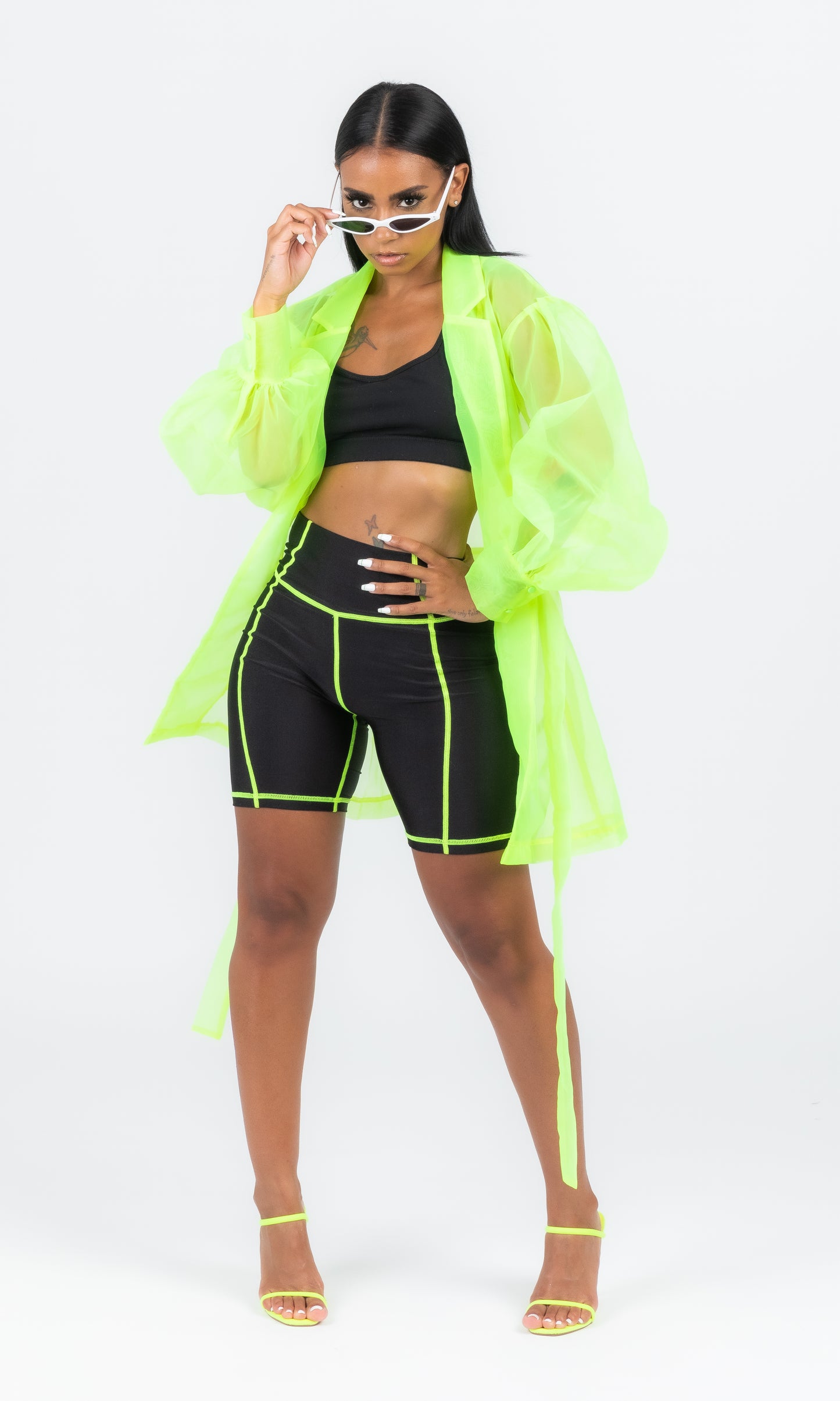 NEON GREEN SO SHEER BLAZER