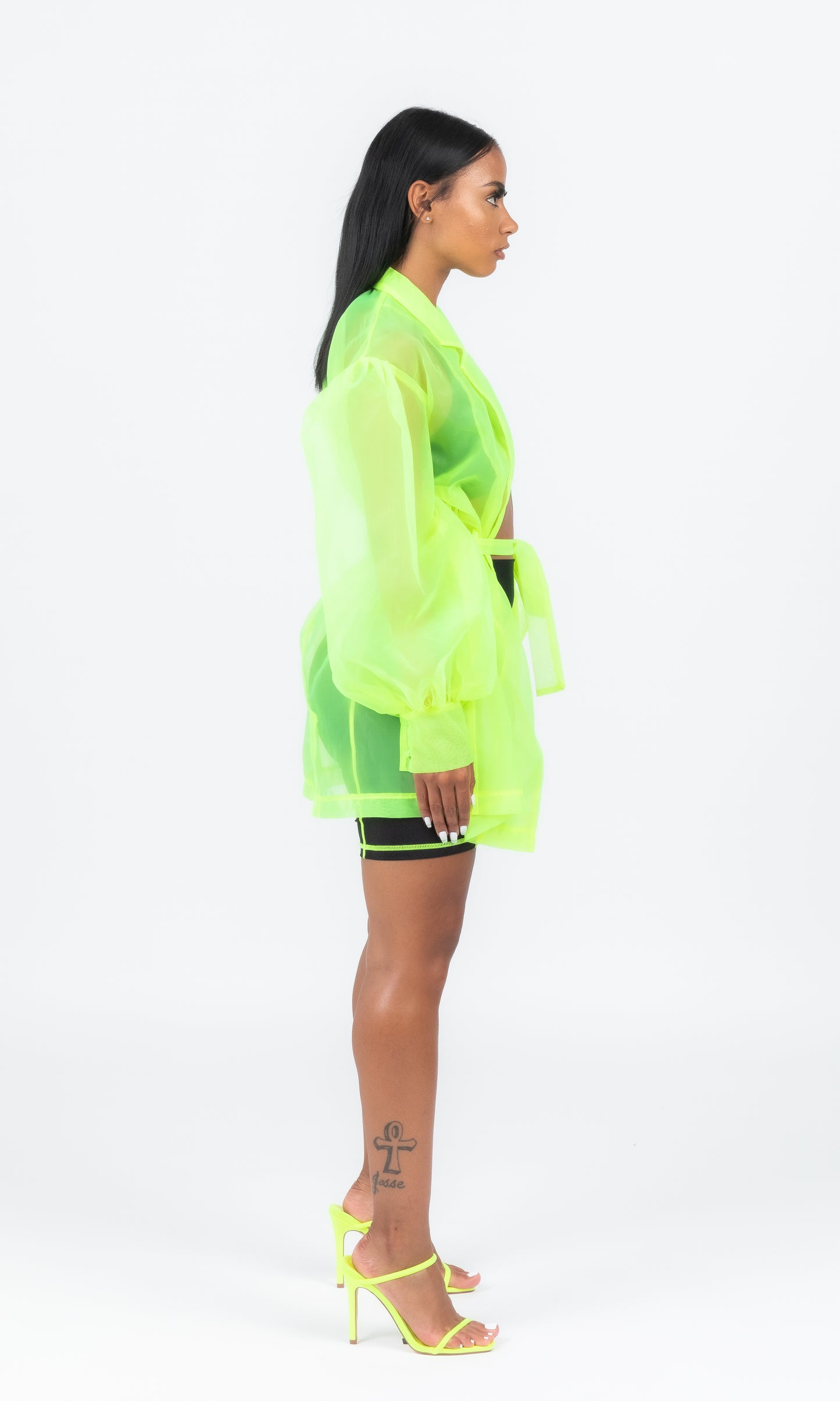 NEON GREEN SO SHEER BLAZER