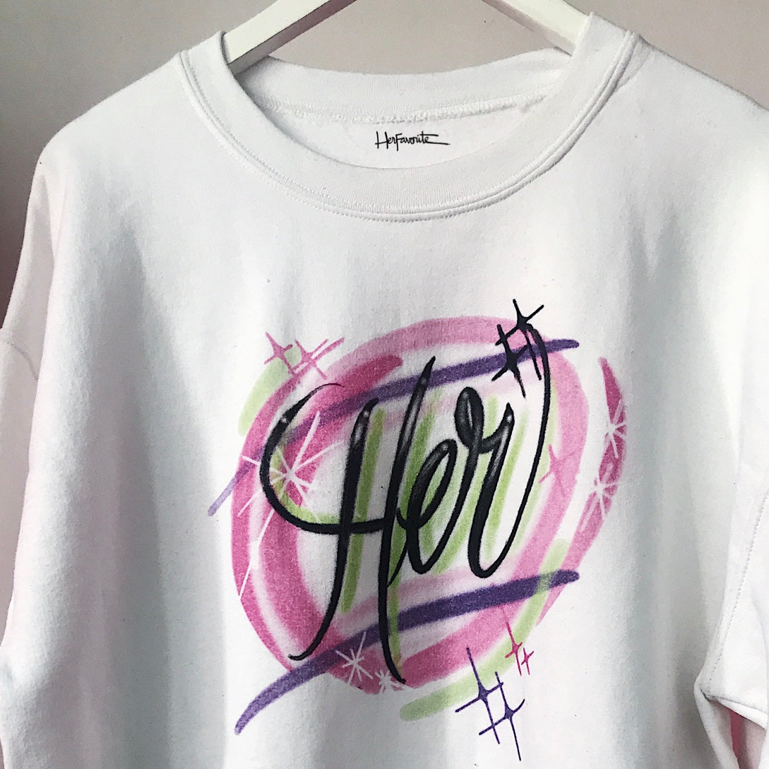 HER AIRBRUSHED T-SHIRT