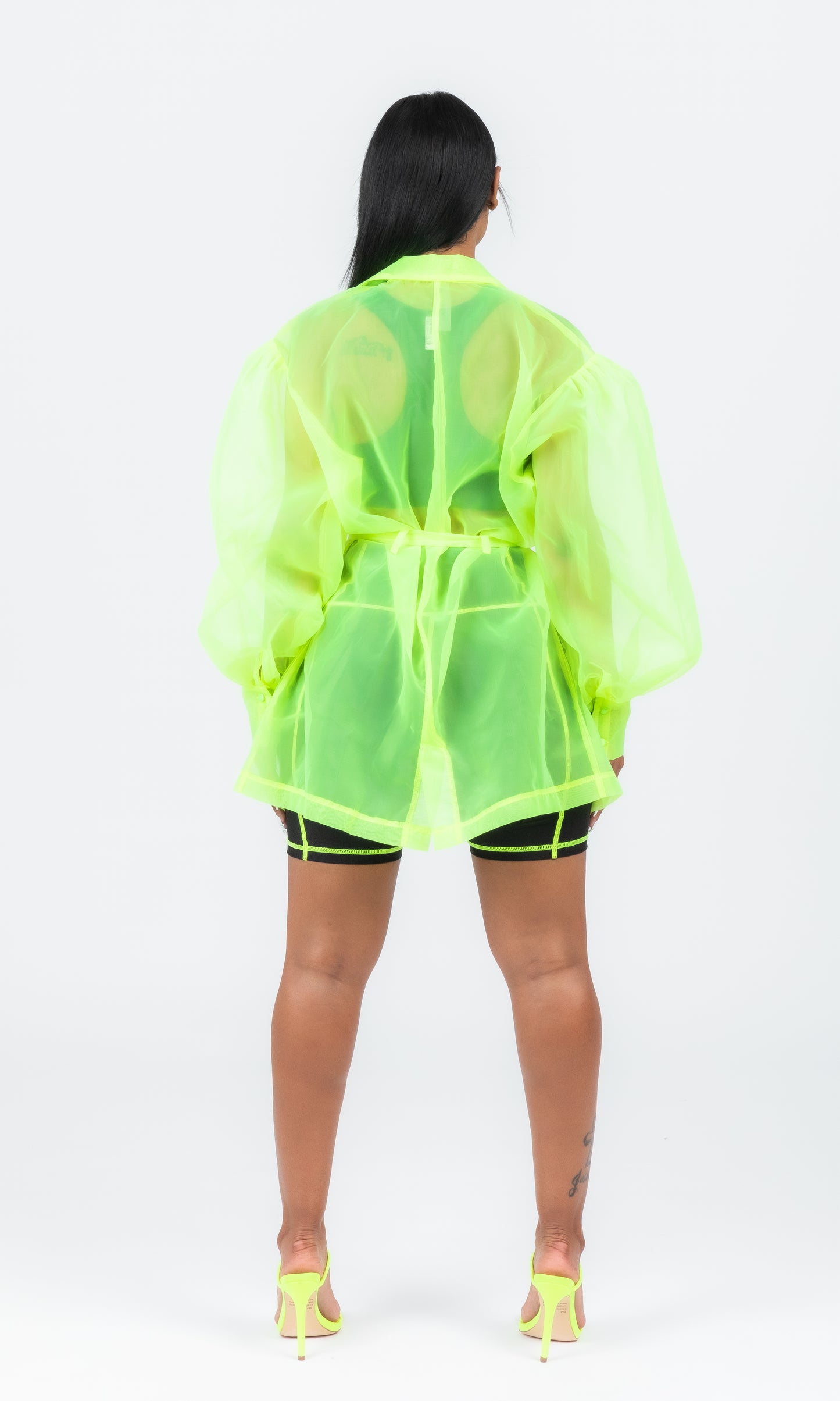 NEON GREEN SO SHEER BLAZER