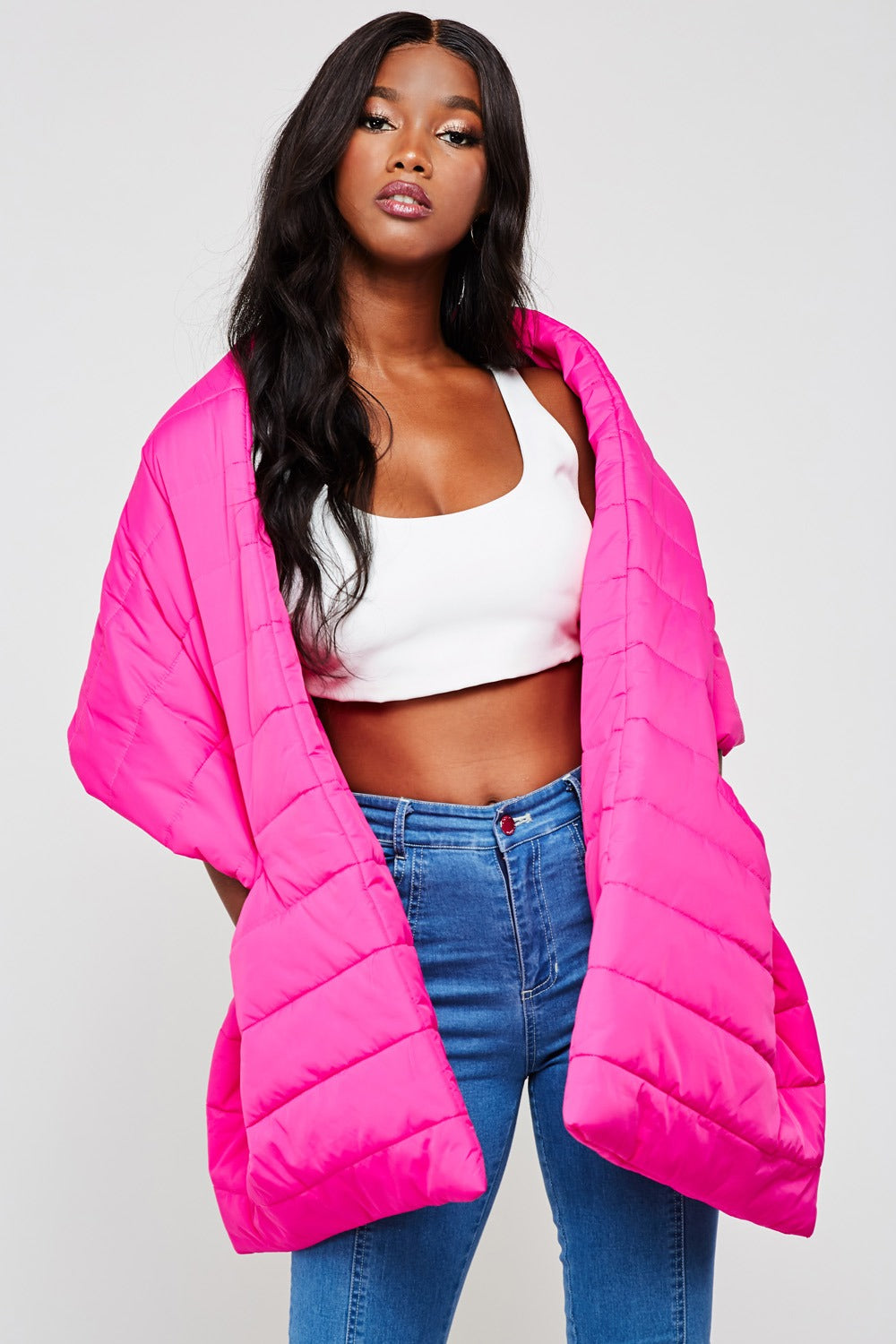 ‘ROUND THE WAY PUFFY SCARF (PINK)