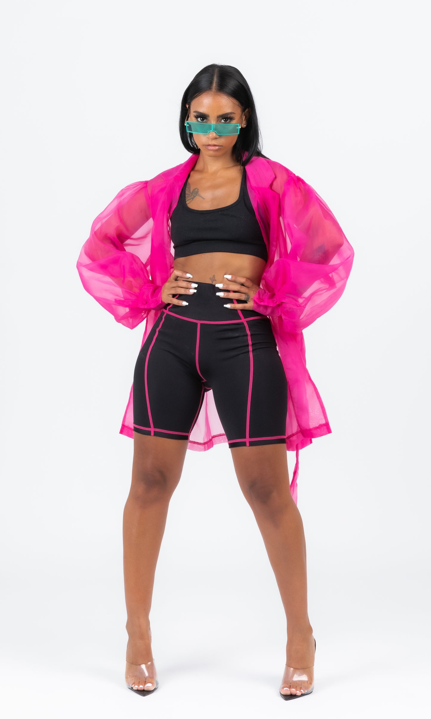 NEON PINK SO SHEER BLAZER