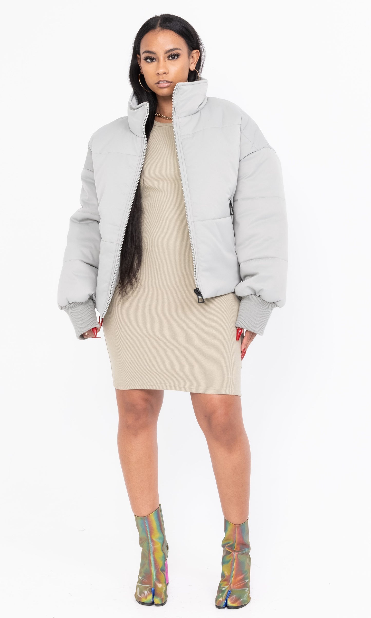 PUFFY JACKET (SMOKE)