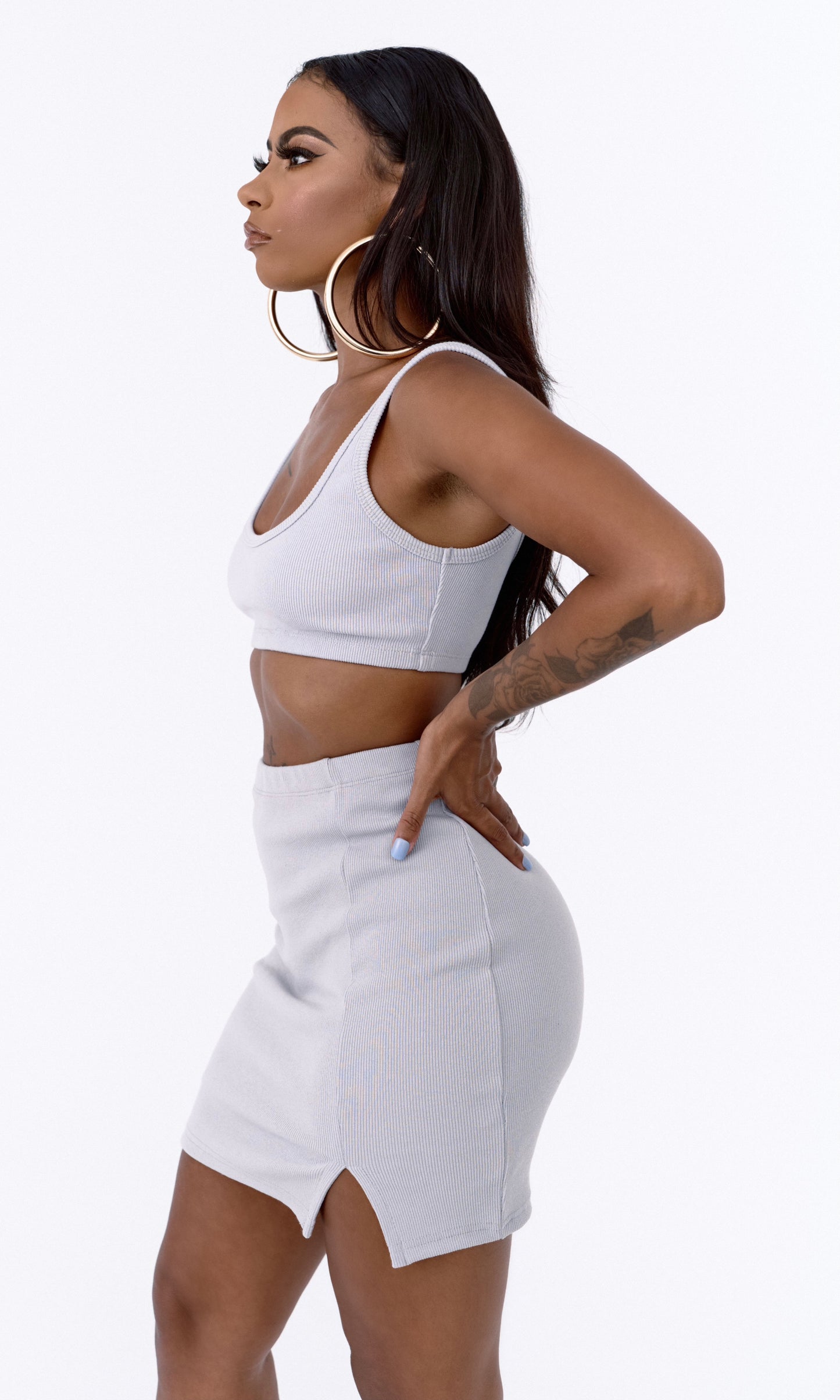 MINI SKIRT SET (STONE GREY)