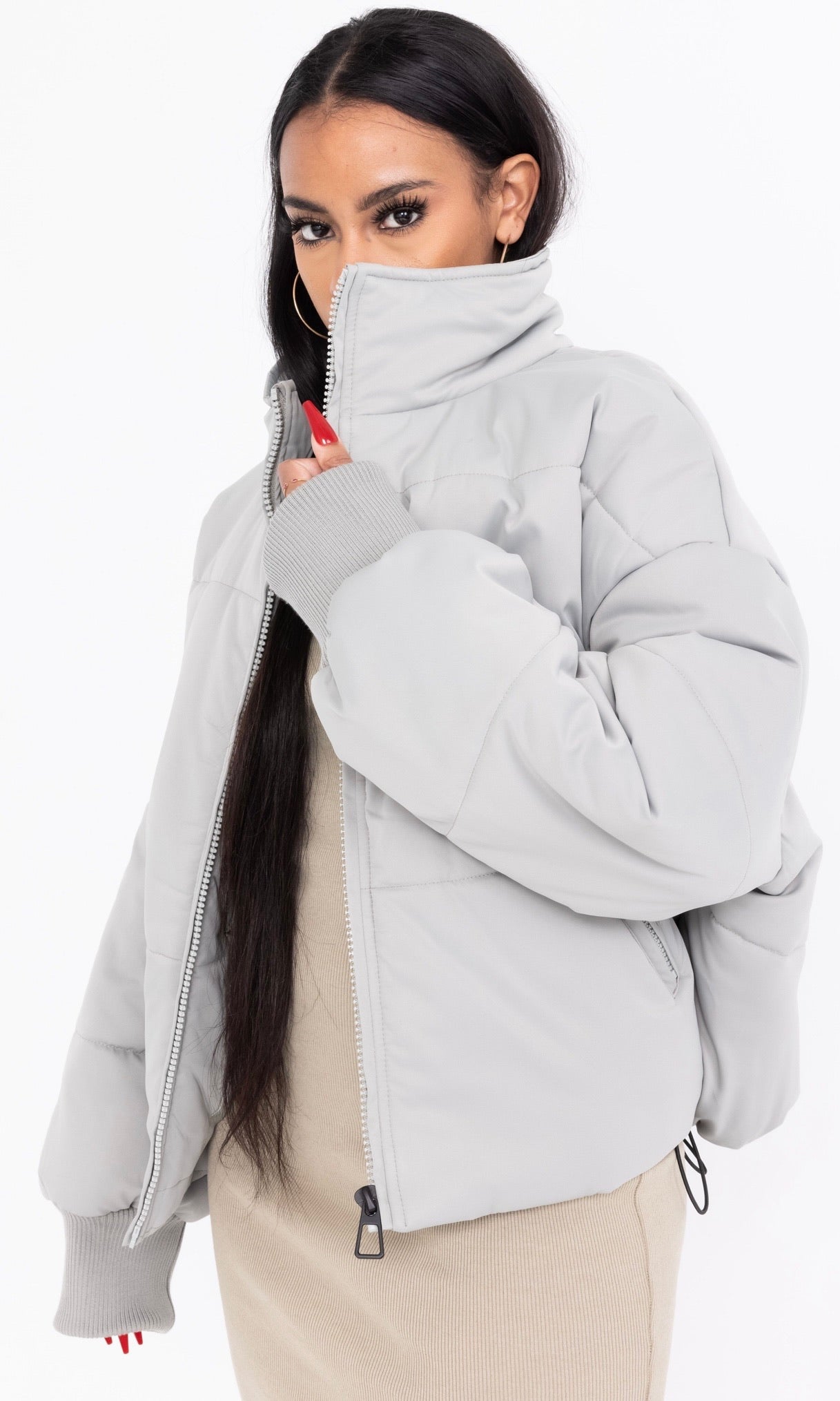 PUFFY JACKET (SMOKE)