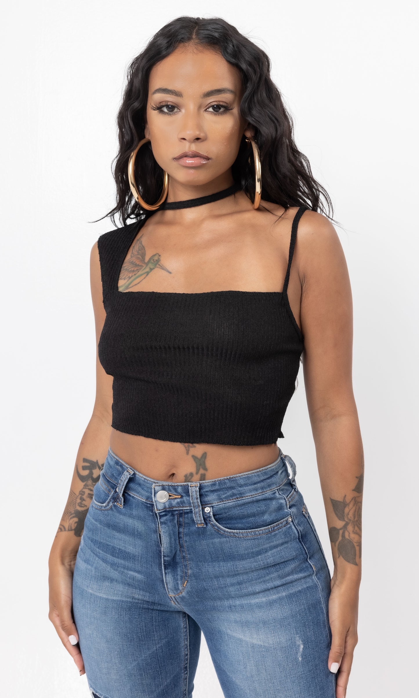 COLD SHOULDER TOP (BLK)