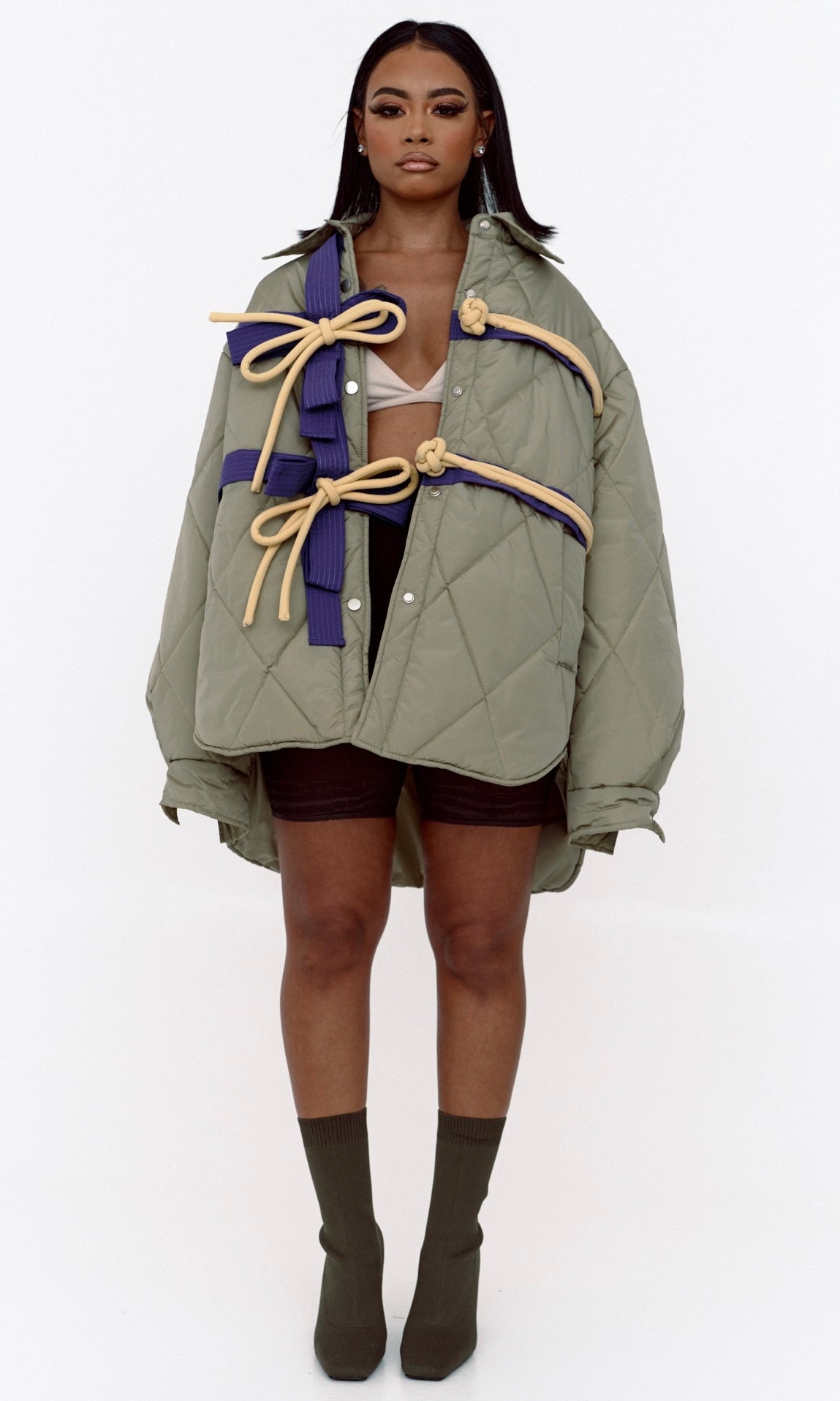 BOYFRIEND BOW JACKET (OLIVE)