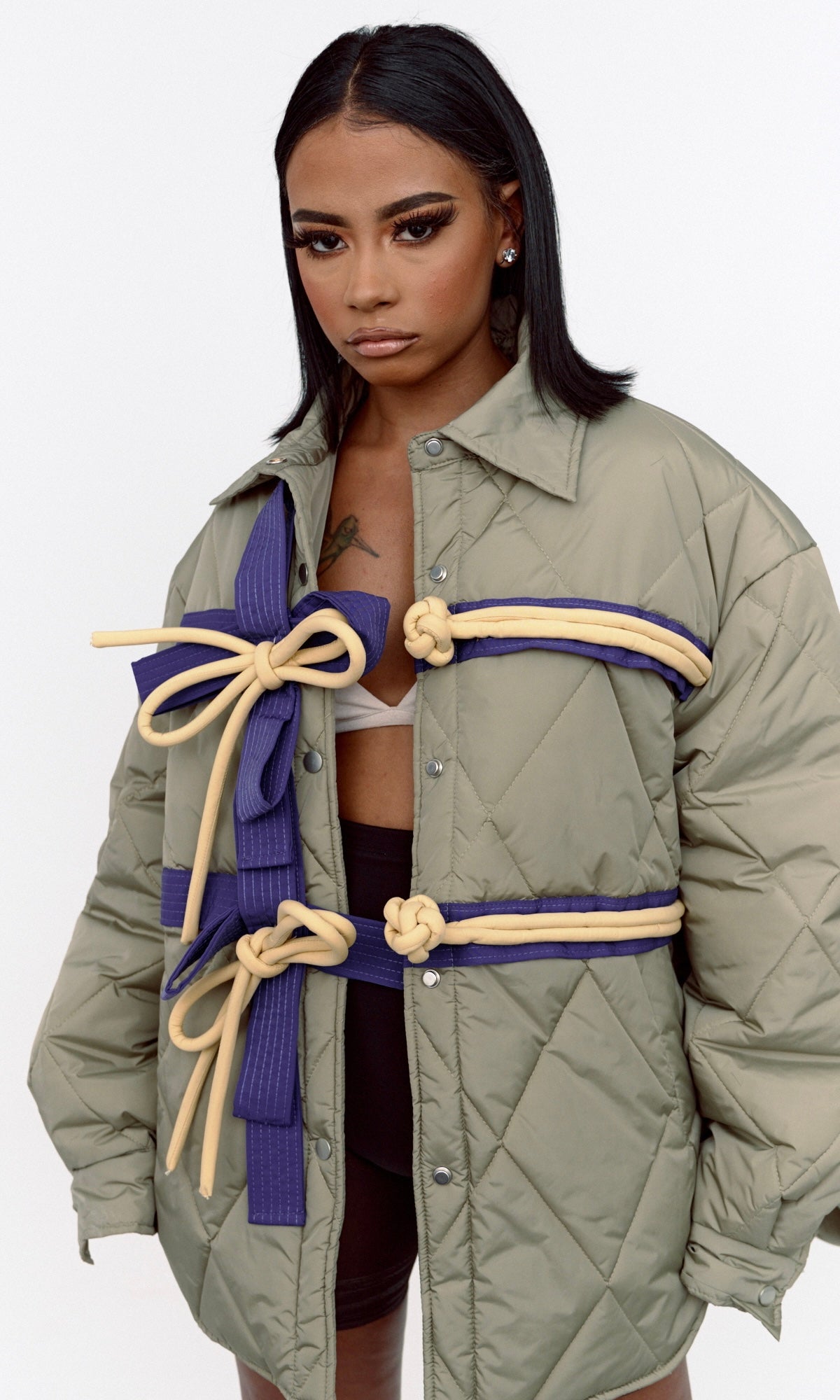BOYFRIEND BOW JACKET (OLIVE)