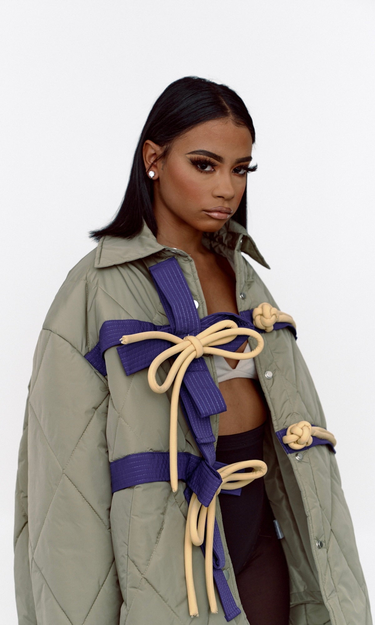BOYFRIEND BOW JACKET (OLIVE)
