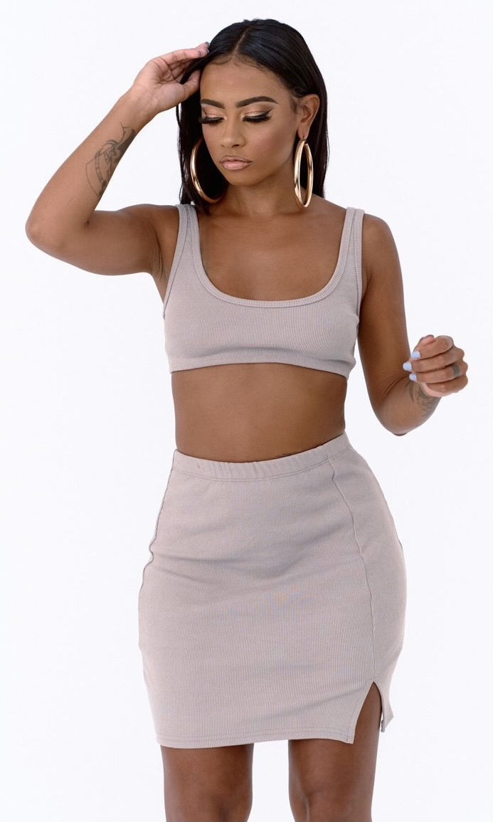 MINI SKIRT SET (MOCHA)