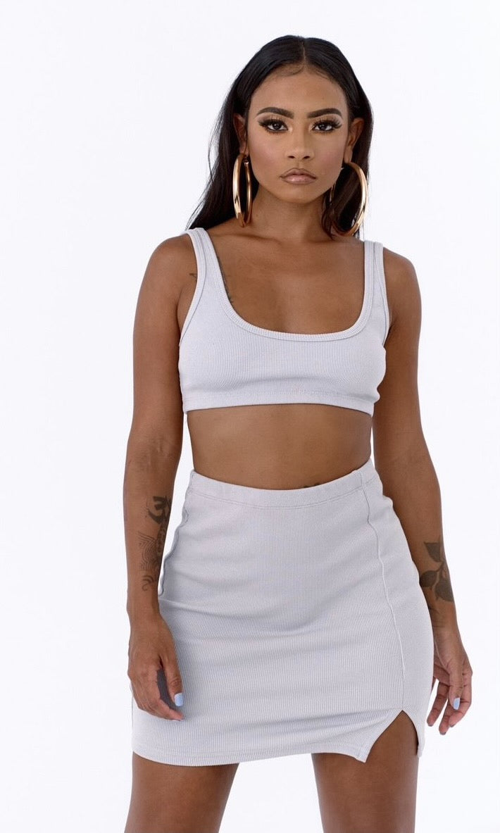 MINI SKIRT SET (STONE GREY)
