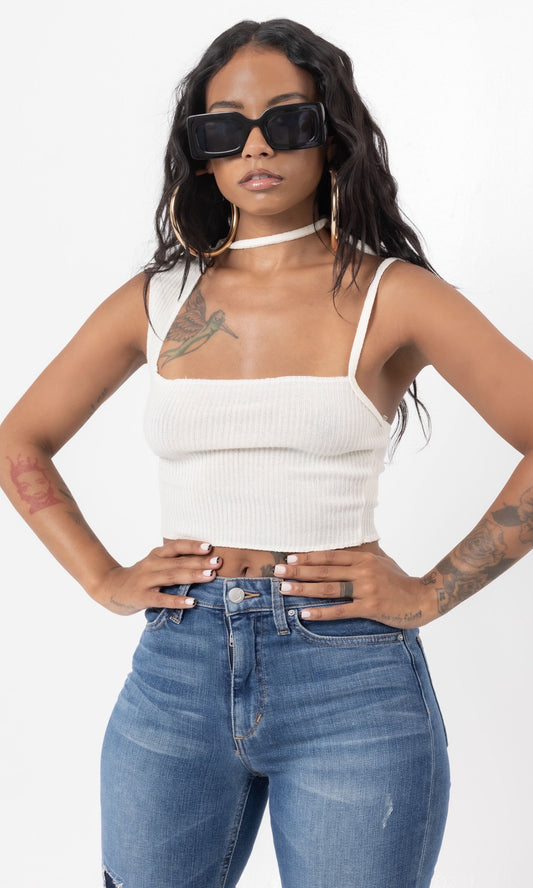COLD SHOULDER TOP (WHITE)