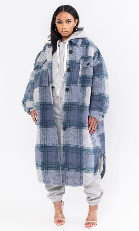 LINED BOYFRIEND PLAID JACKET