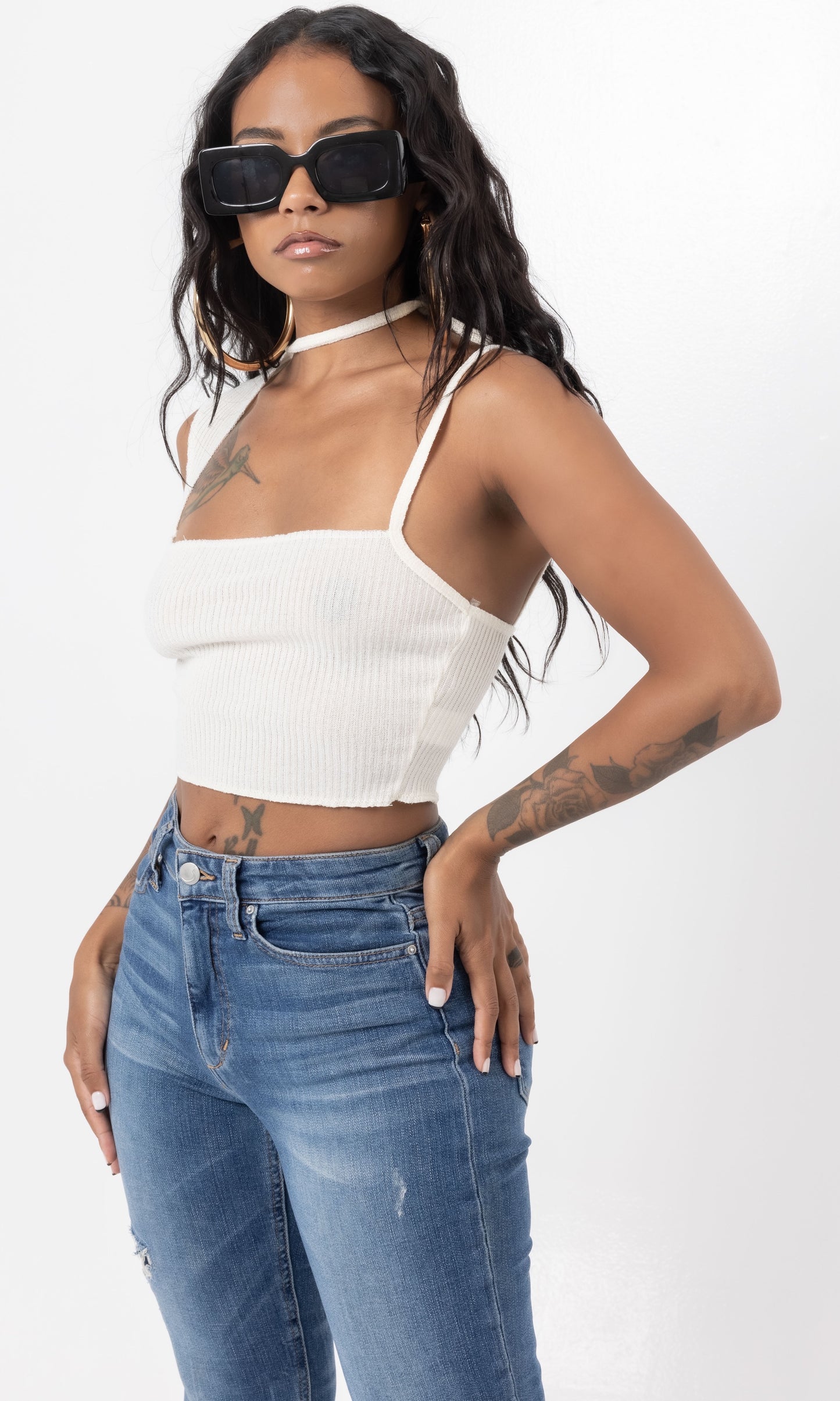 COLD SHOULDER TOP (WHITE)
