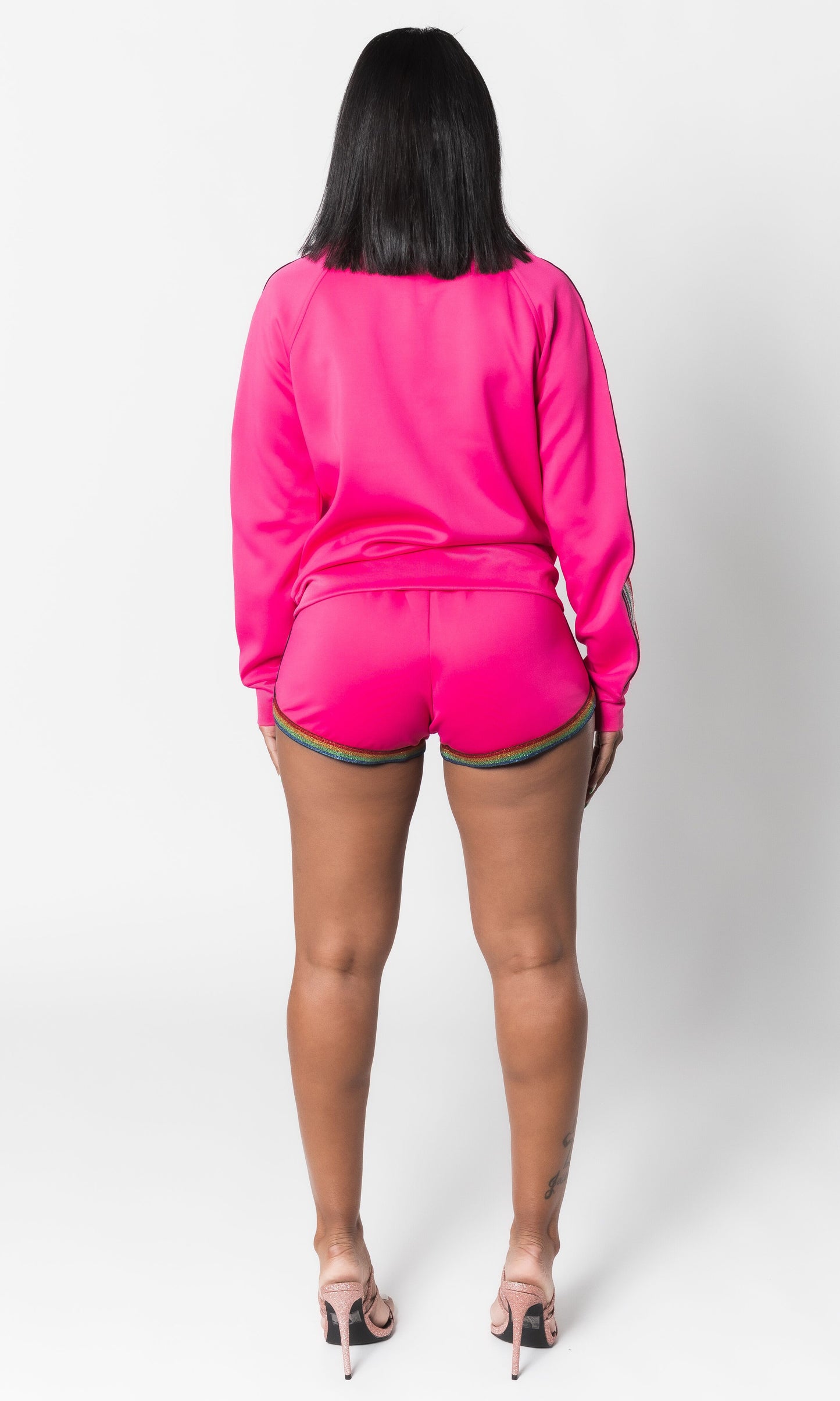 RAINBOW DOPEGIRL SHORT SET (PINK)
