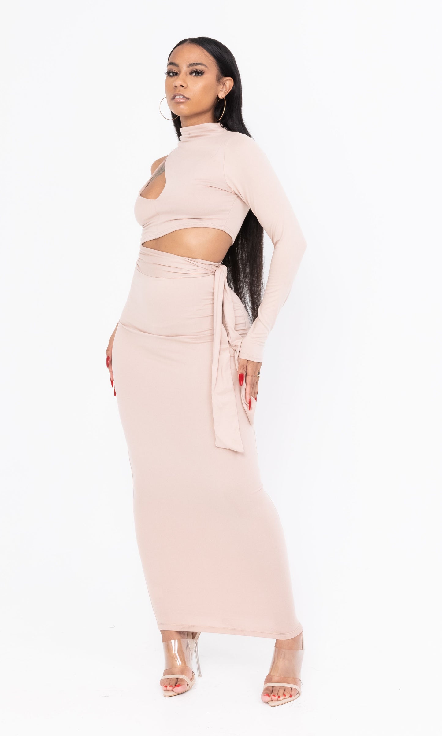CUT OUT DRESS (SAND)