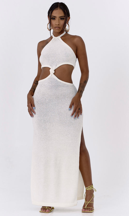 KNOT MAXI DRESS (WHITE)