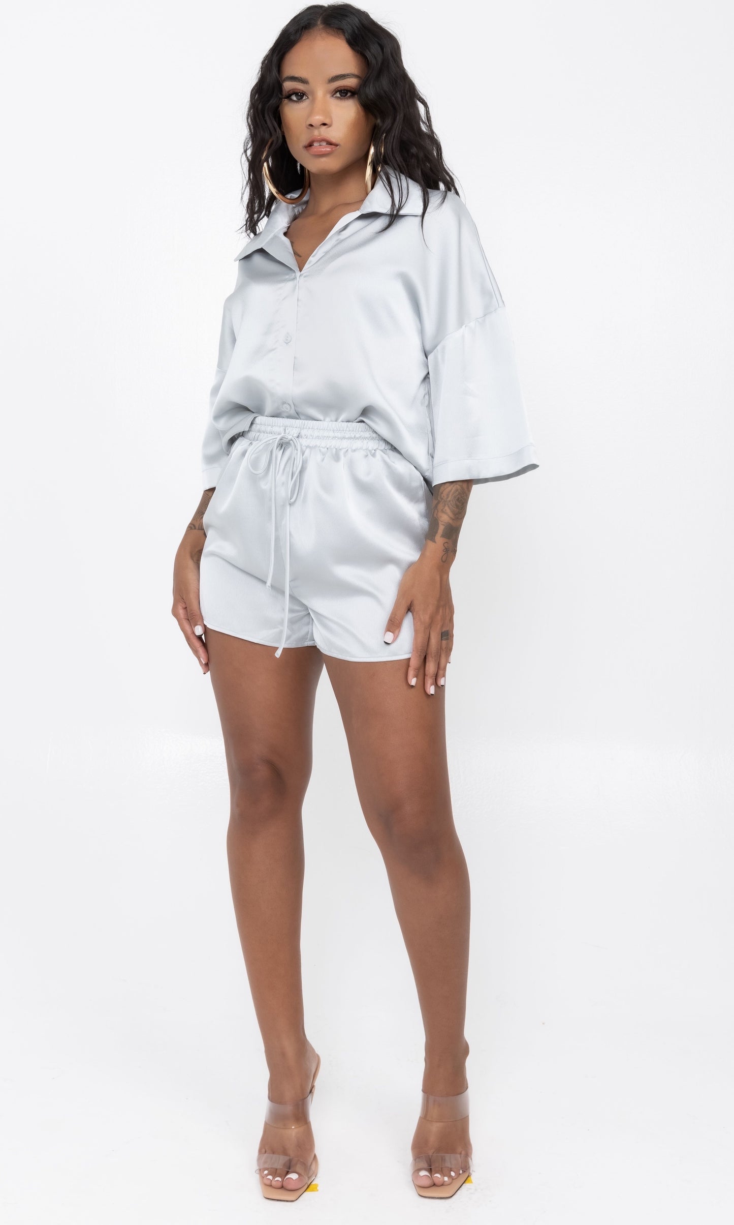 SILKY SHORT SET (BLUE)