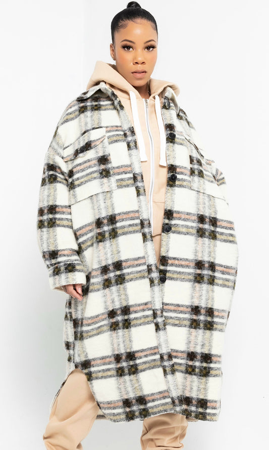 BOYFRIEND PLAID JACKET (CREAM)