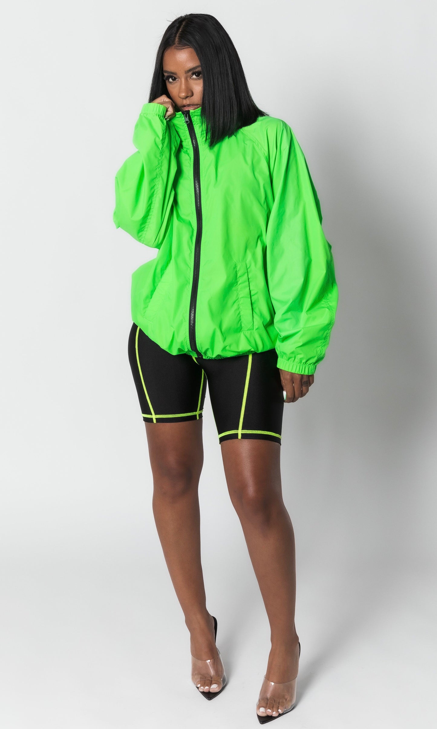 GREEN HIGHLIGHT WINDBREAKER