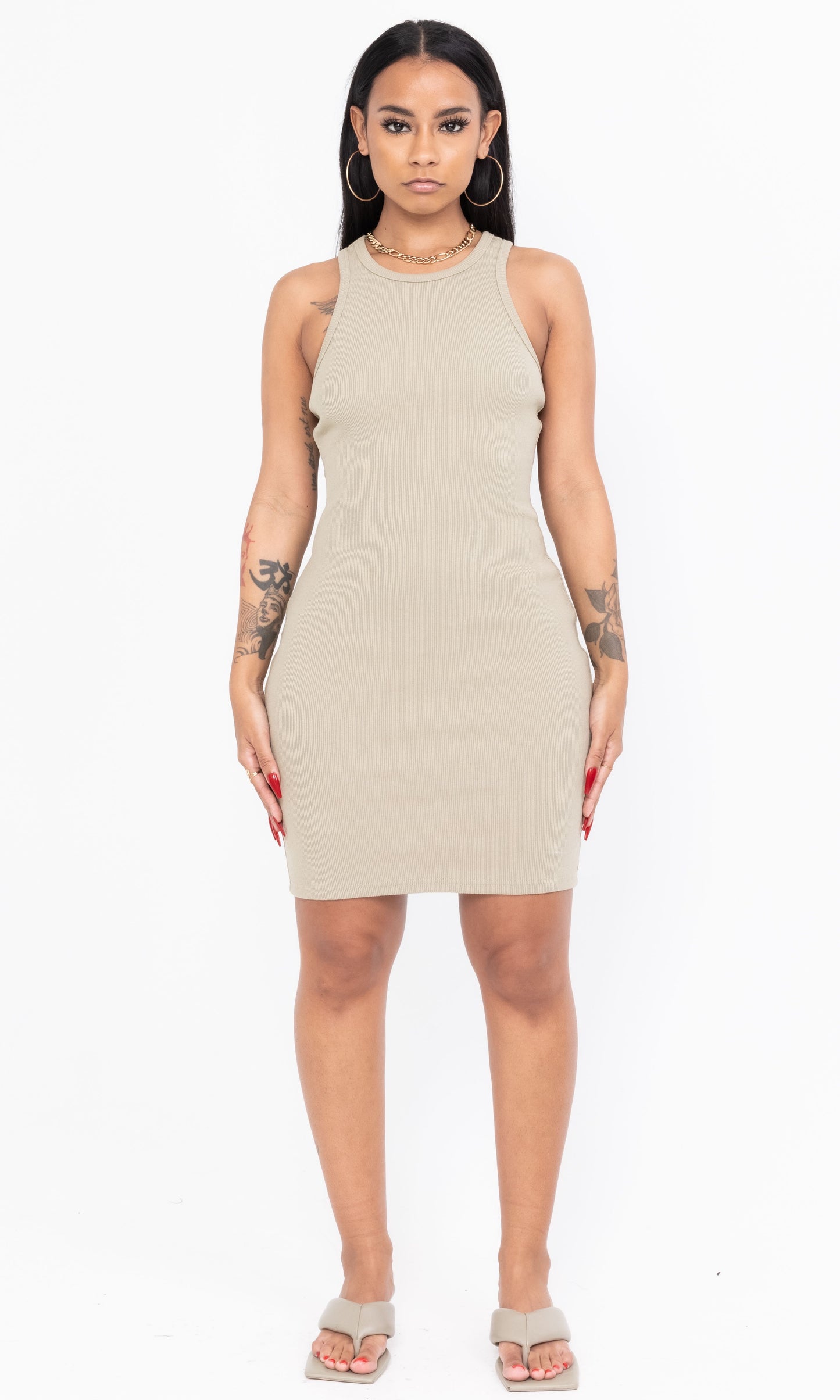 TANK MINI DRESS (OLIVE)