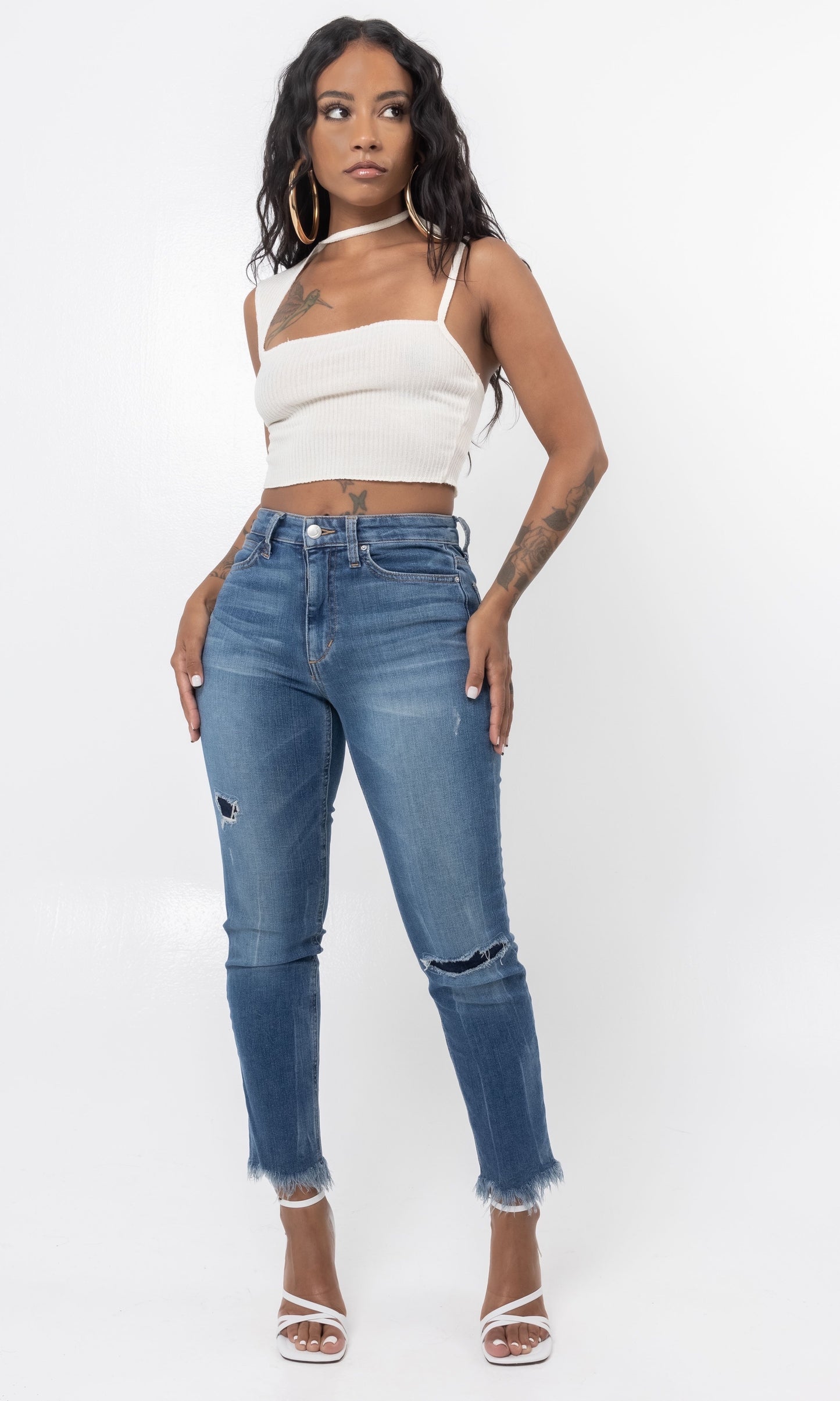 COLD SHOULDER TOP (WHITE)