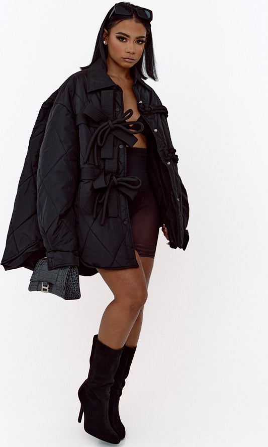 BOYFRIEND BOW JACKET (BLACK)