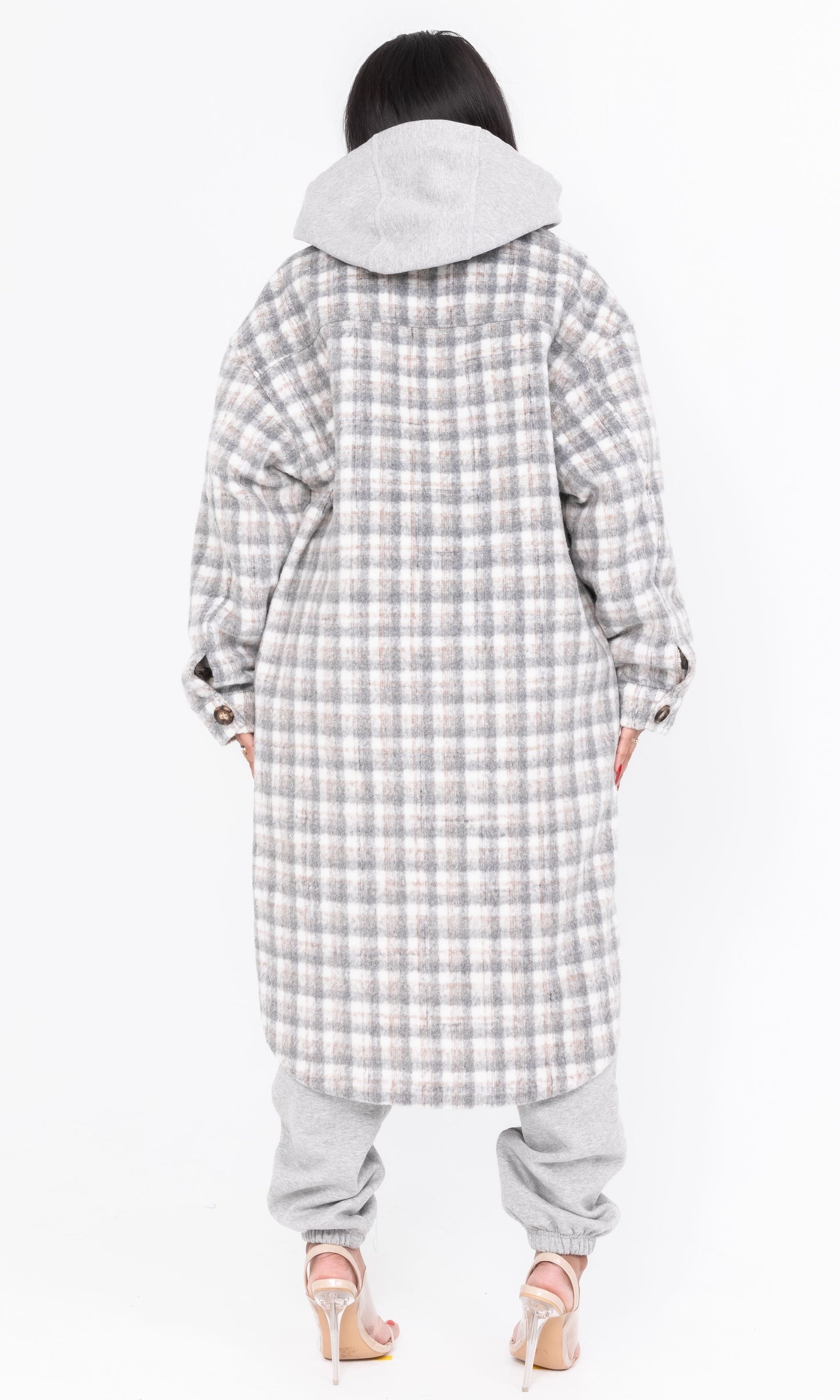 BOYFRIEND PLAID JACKET (GREY)